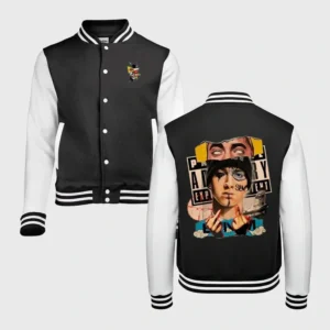 Custom Printed Black-White Varsity Jacket