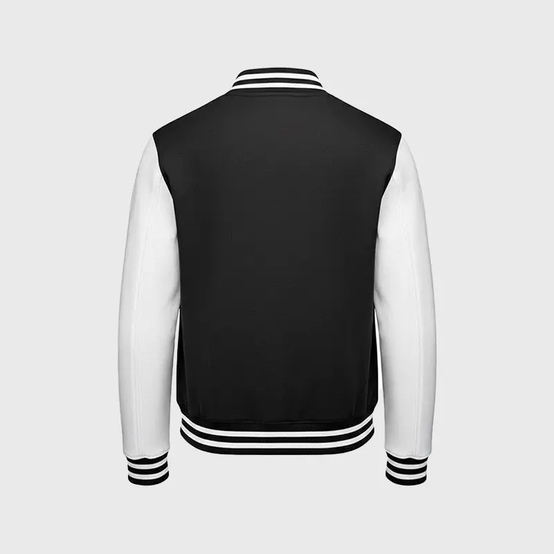 Custom Embroidered Black-White Varsity Jacket