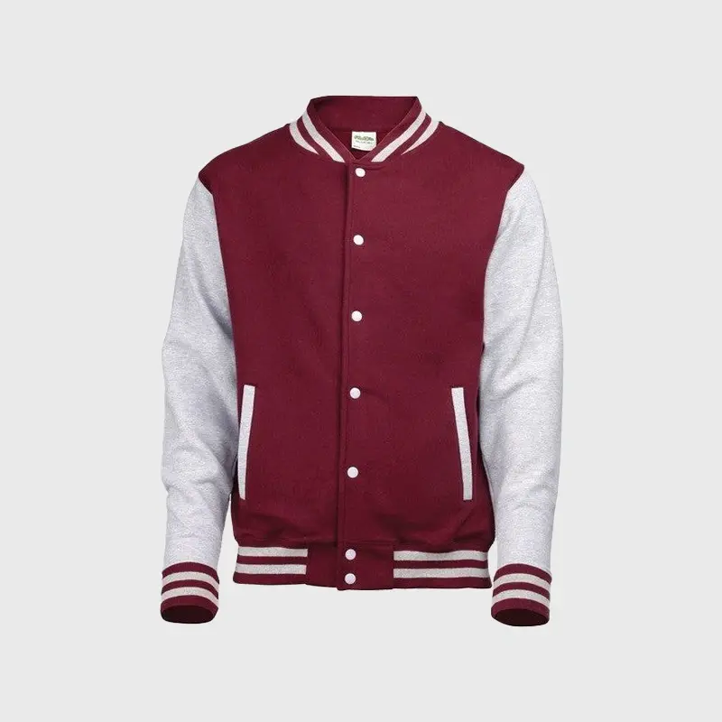 Custom Embroidered Brownish-Red Varsity Jacket