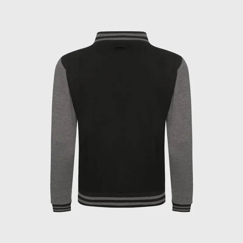 Custom Embroidered Gray-Black Varsity Jacket