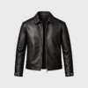 Custom Embroidered Black Leather Jacket