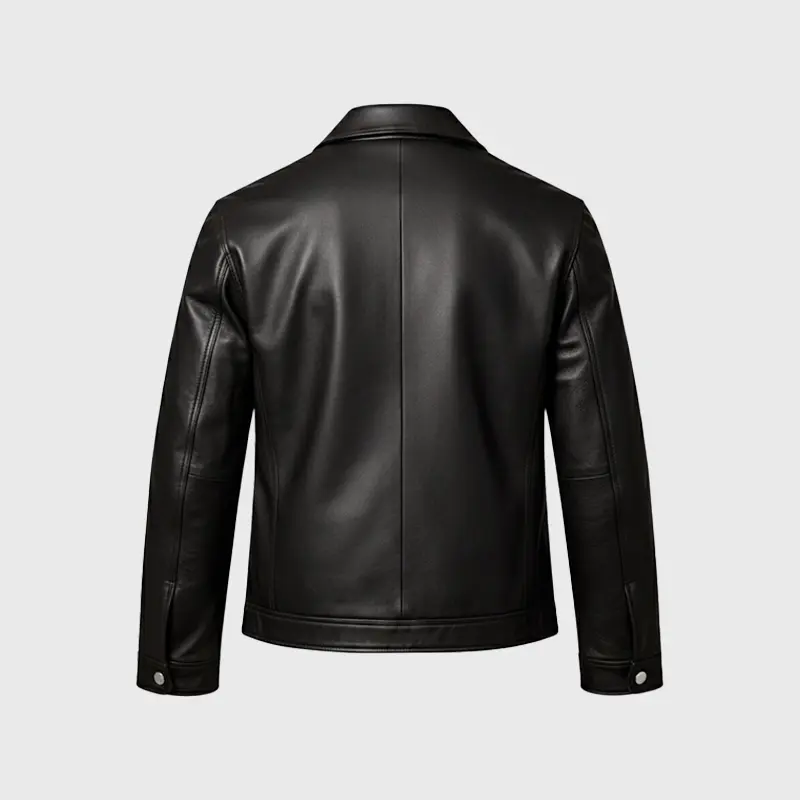 Custom Embroidered Black Leather Jacket